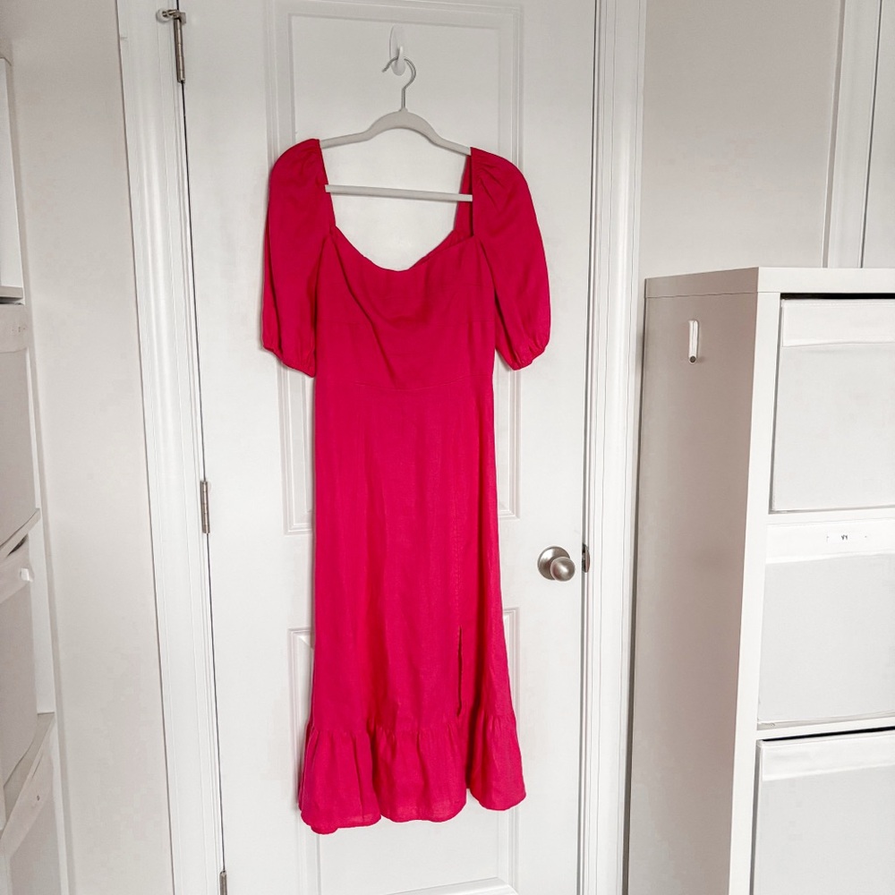 Reformation Belgium Linen Dress Midi Corvette - Picture 2 of 6